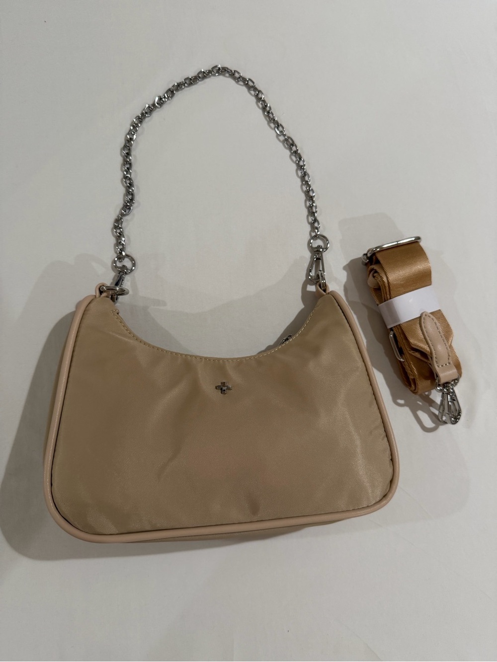 Peta + Jain Beige Shoulder Bag Chain with additional crossbody strap - Picture 4 of 4